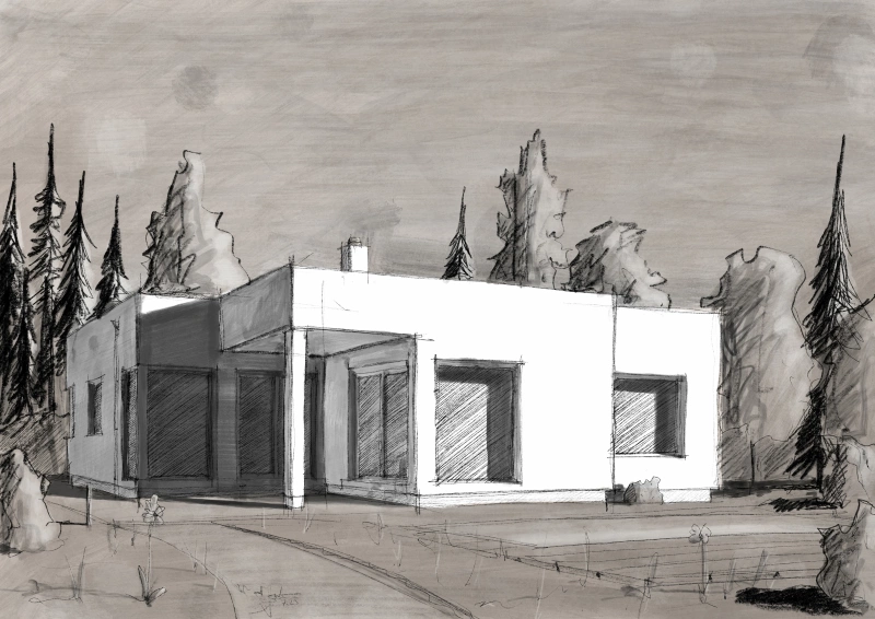 Bungalov s plochou střechou